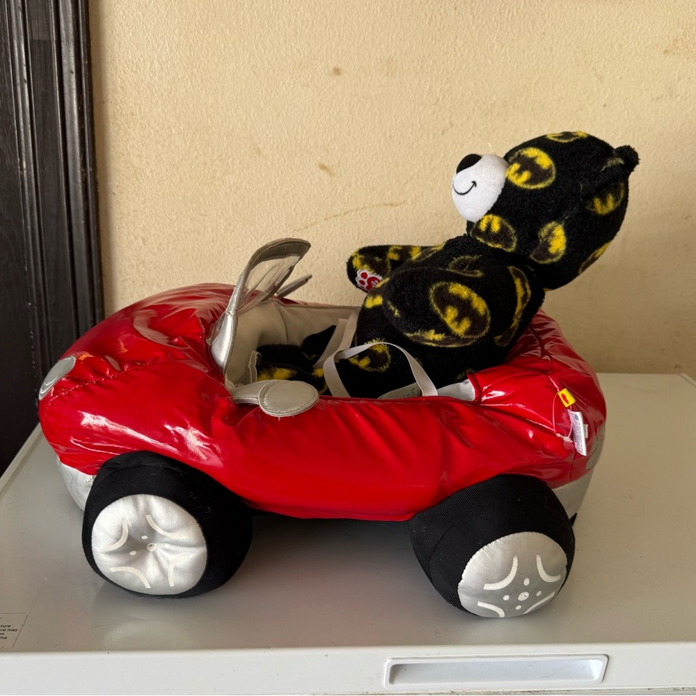 Build-A-Bear Black and Red Plush Car with Bear - Picture 2 of 8